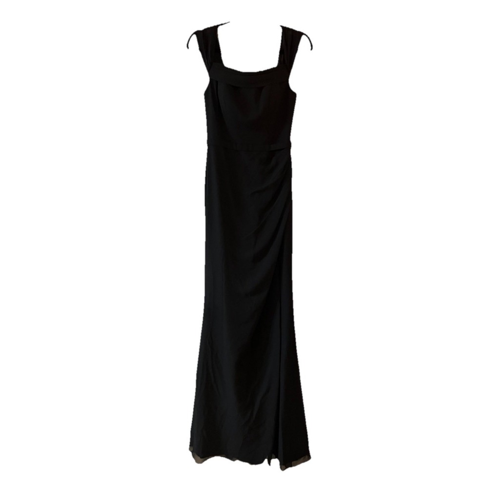 Kleinfeld Bridal Party Black Long Floor-Length Formal Lined Chiffon Dress Size 2